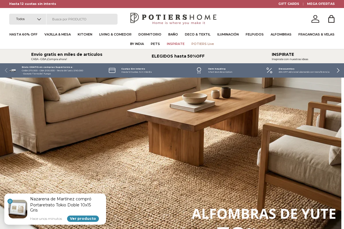 potiershome.com homepage screenshot