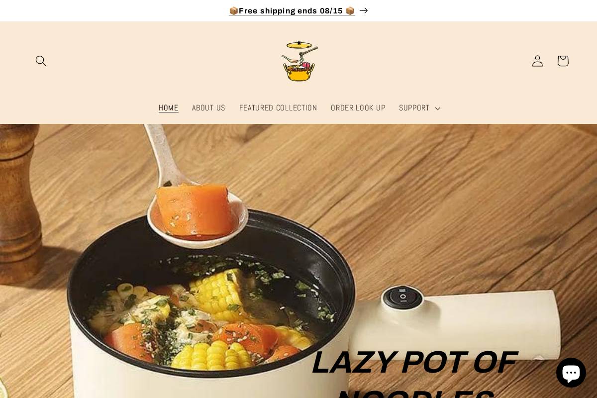 potoflazynoodles.com homepage screenshot