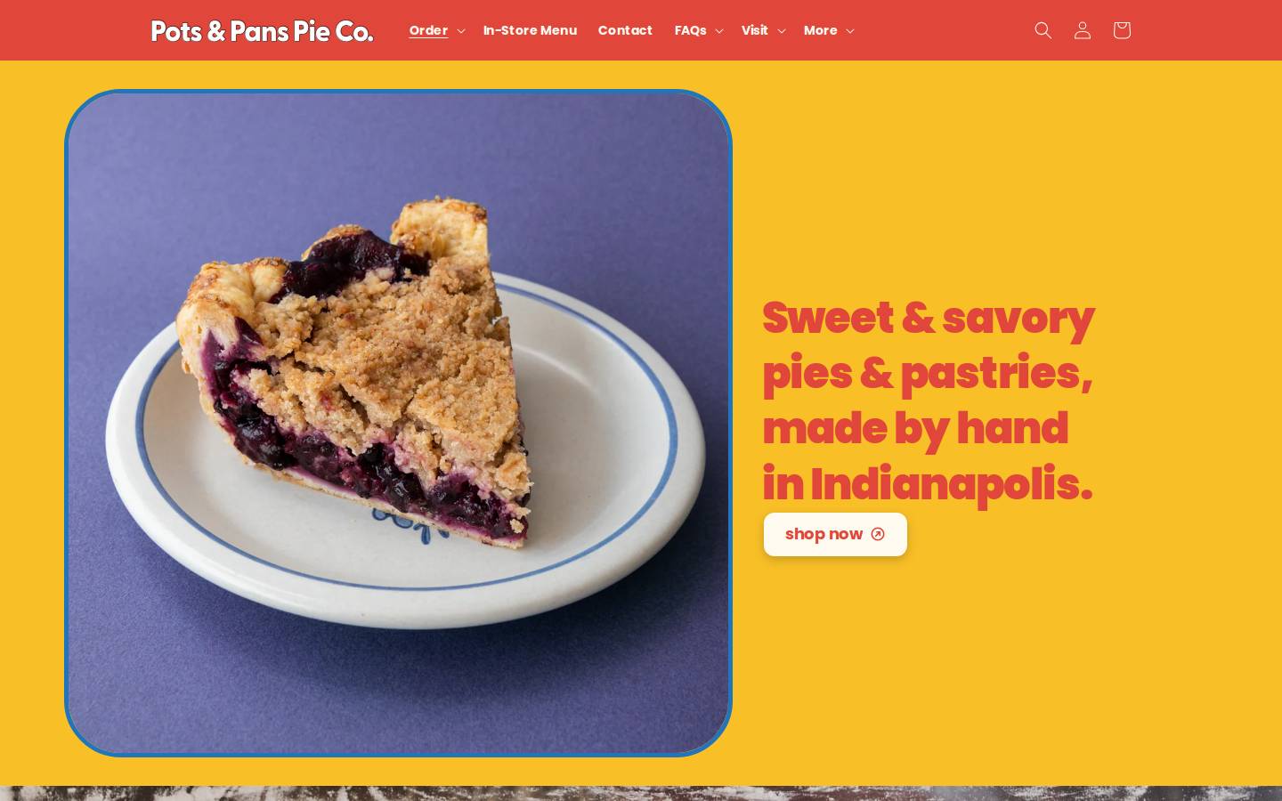 potsandpansindy.com homepage screenshot