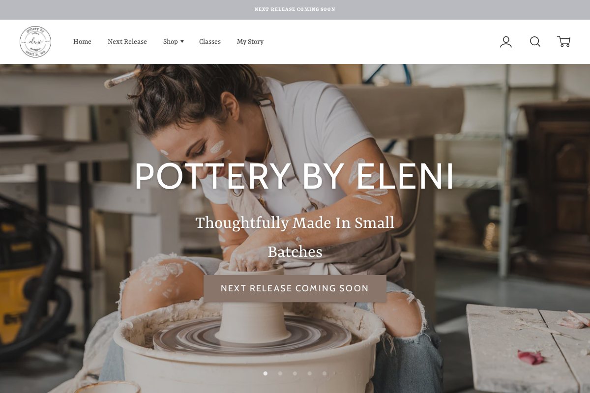 Pottery by Eleni homepage screenshot