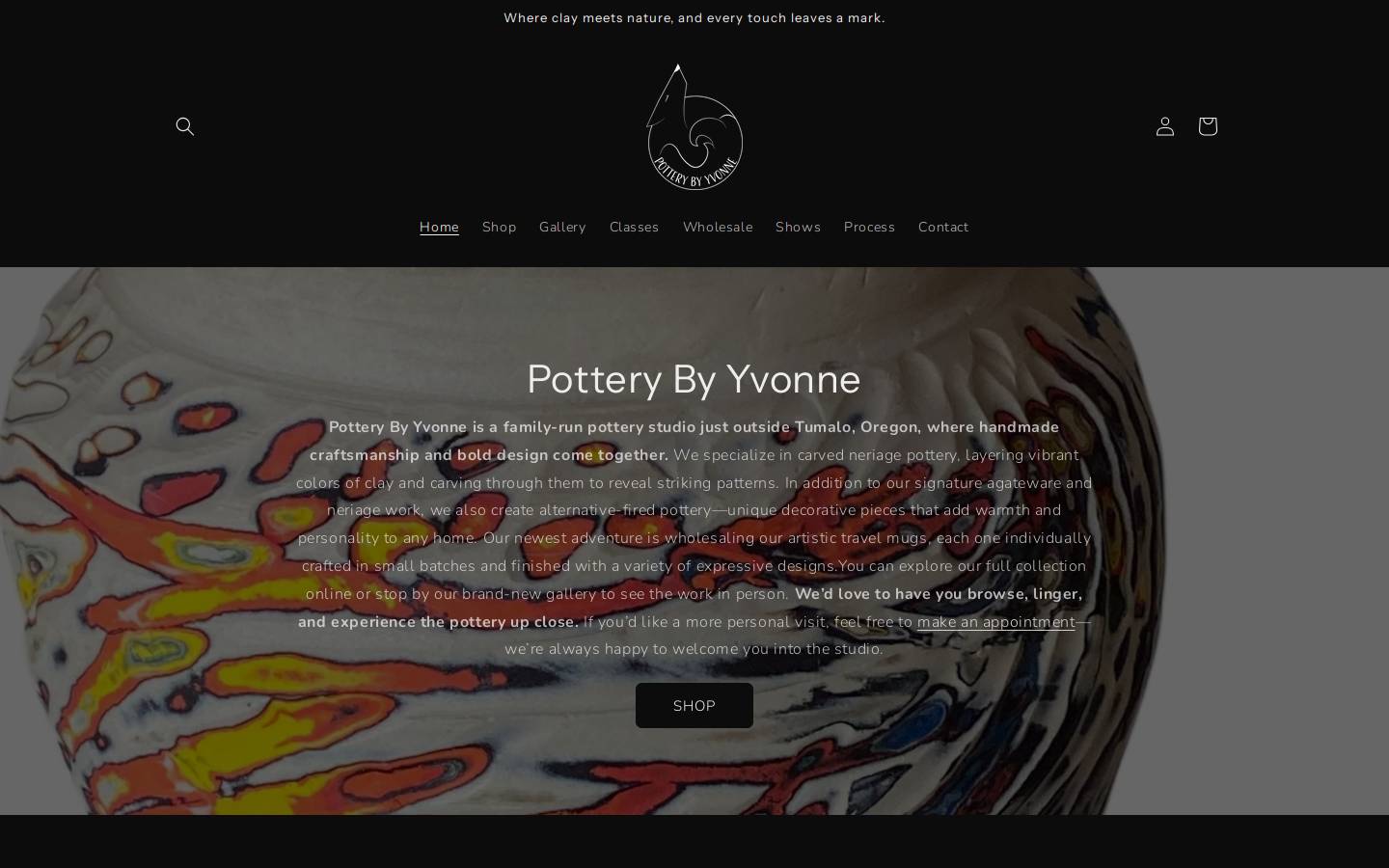 potterybyyvonne.com homepage screenshot