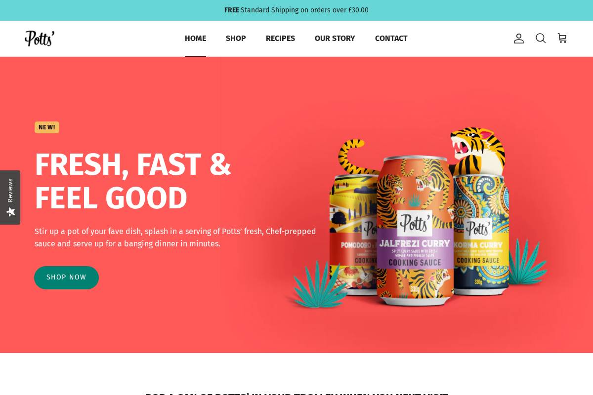 pottspartnership.co.uk homepage screenshot