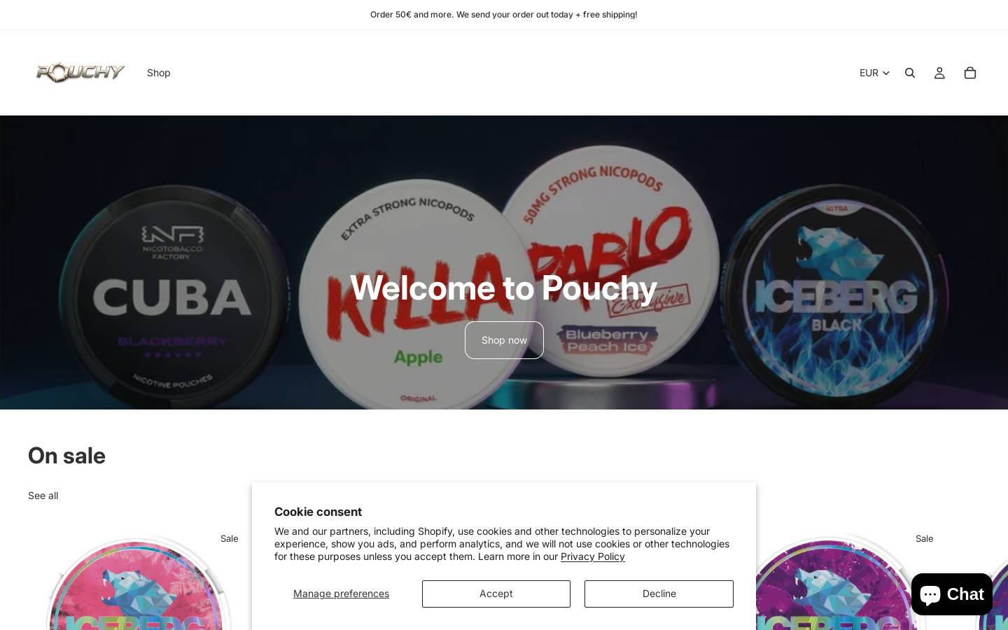 pouchyeu.com homepage screenshot