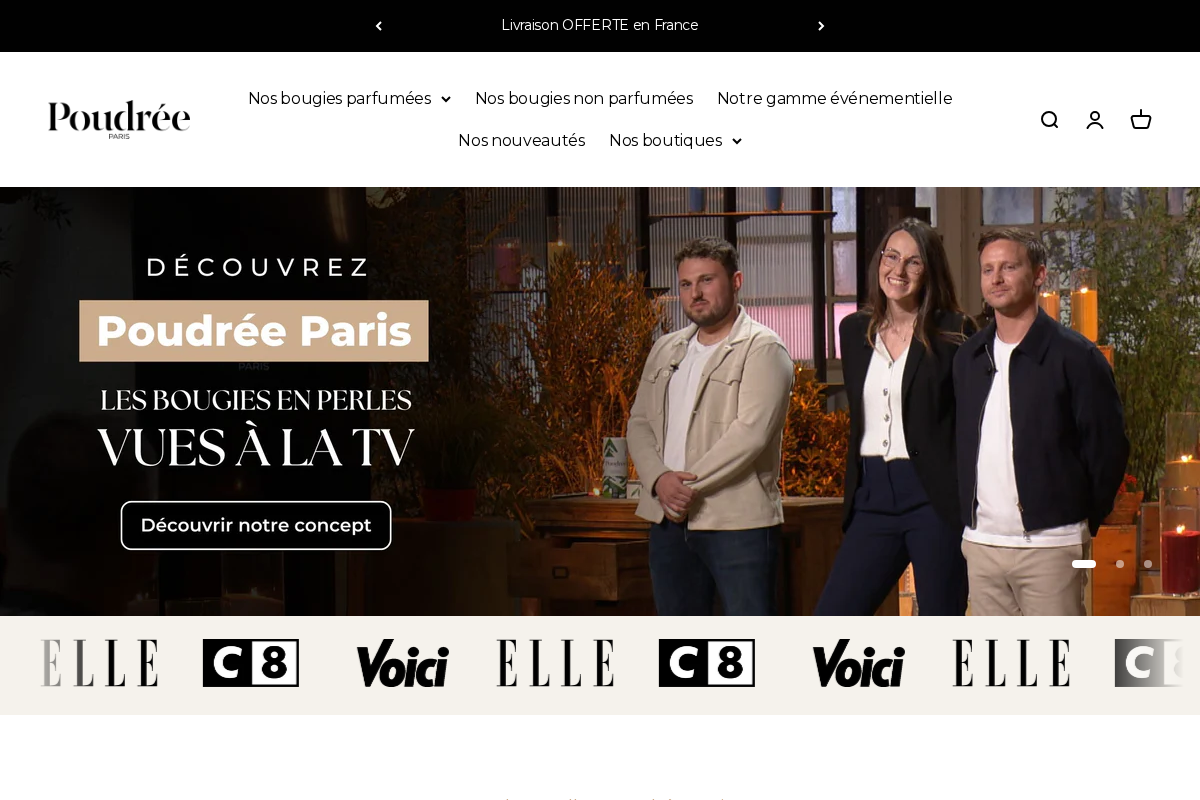 Poudrée Paris homepage screenshot