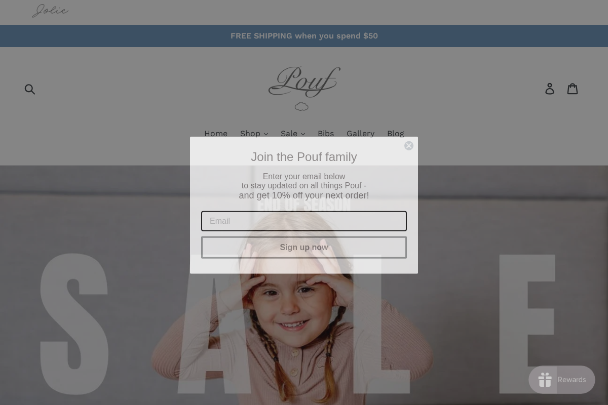 Pouf homepage screenshot