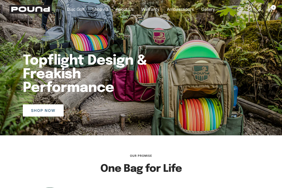 Pound Disc Golf homepage screenshot