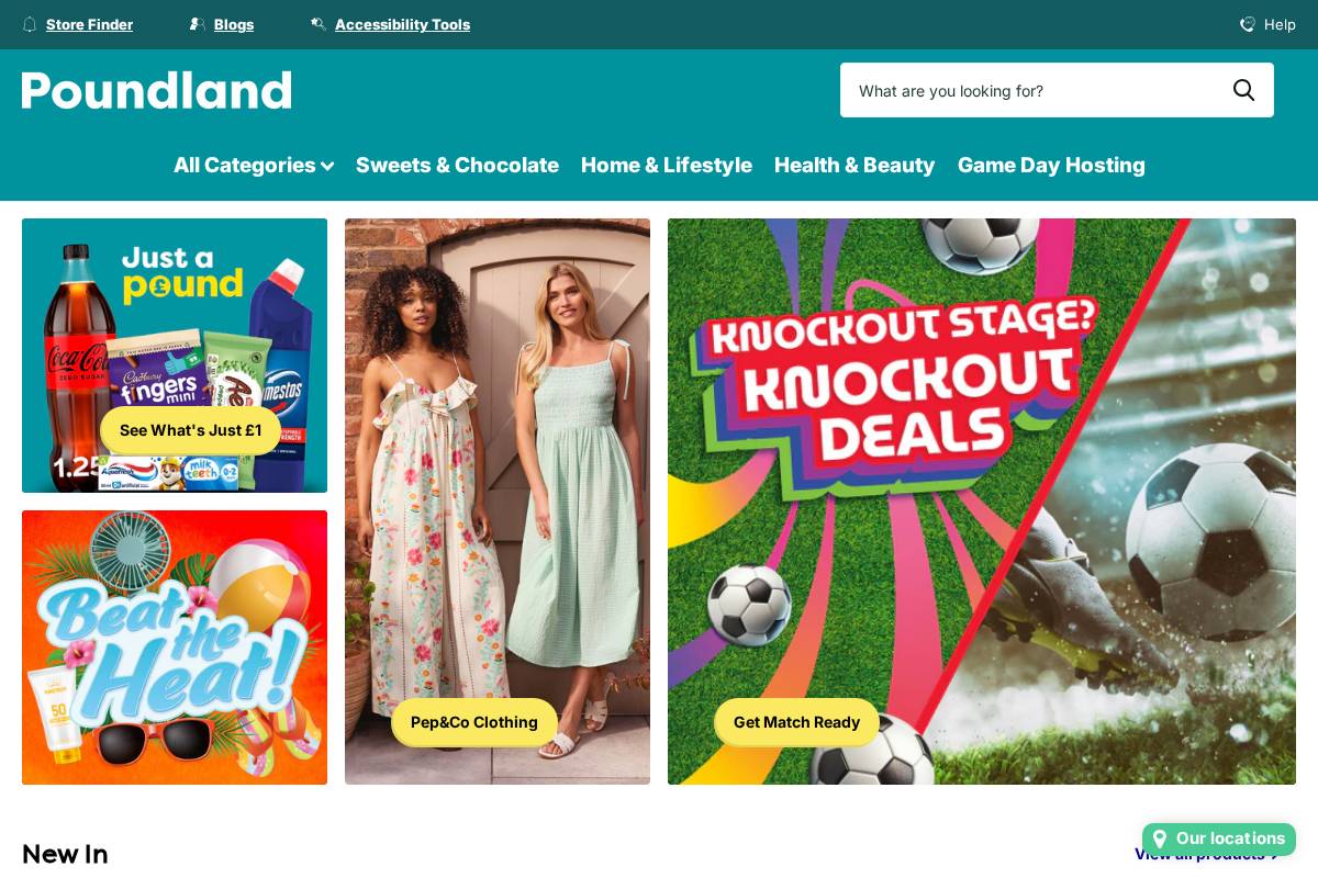 Poundland homepage screenshot