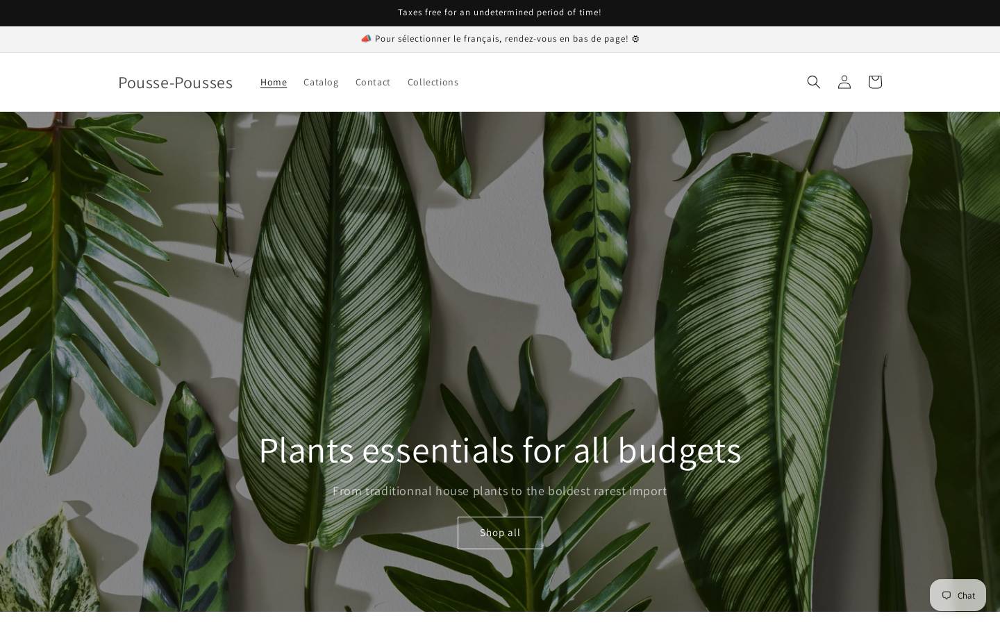 poussepousses.com homepage screenshot