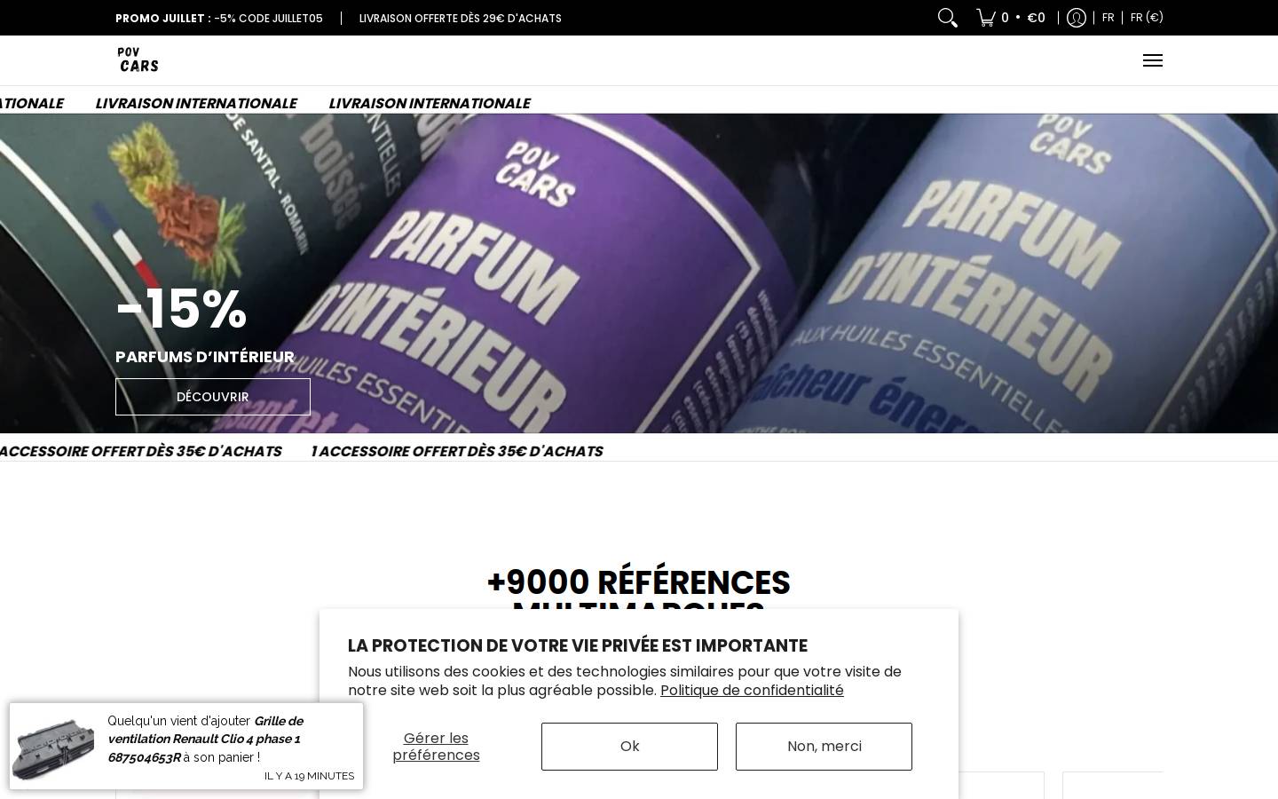 Povcars homepage screenshot