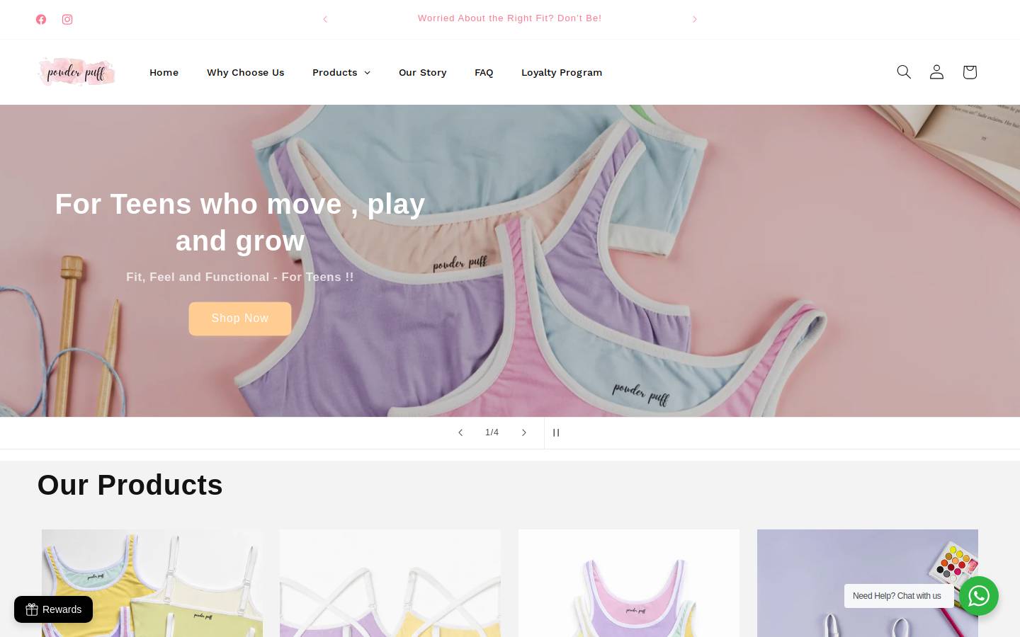 powderpuff.in homepage screenshot