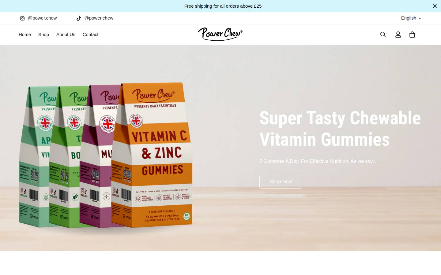 powerchew.com homepage screenshot