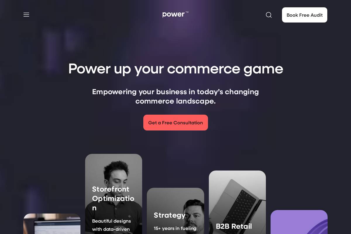 powercommerce.com homepage screenshot
