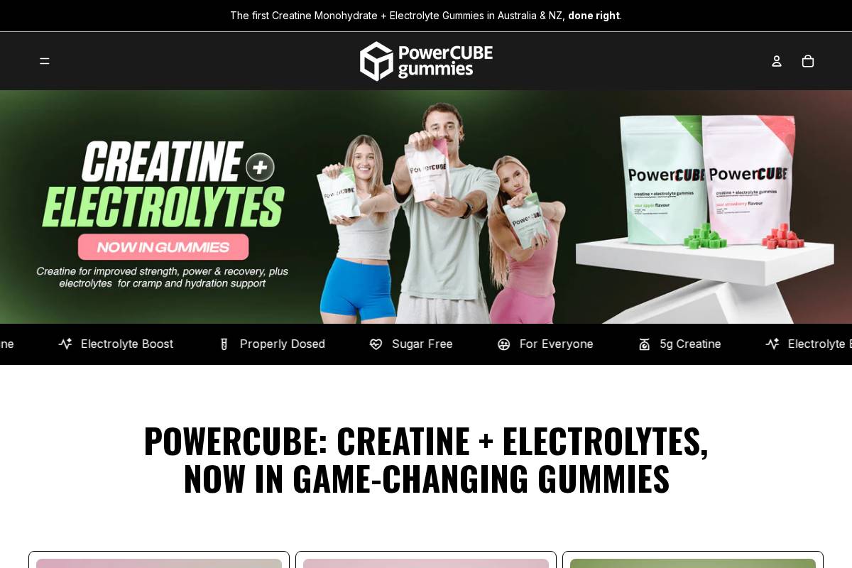 powercube.au homepage screenshot