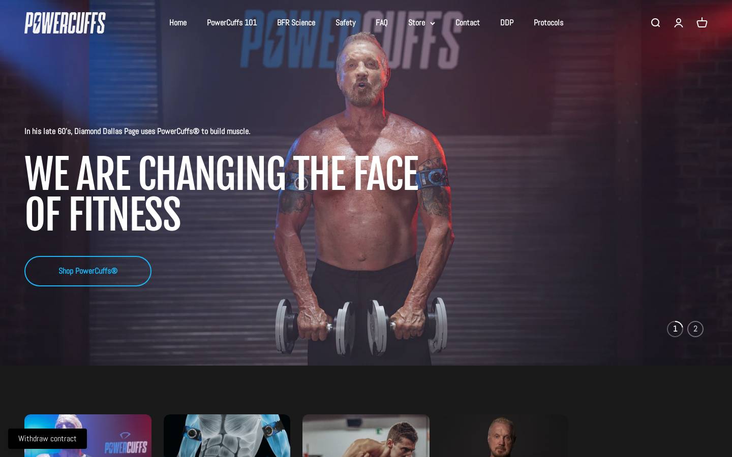 powercuffs.com homepage screenshot