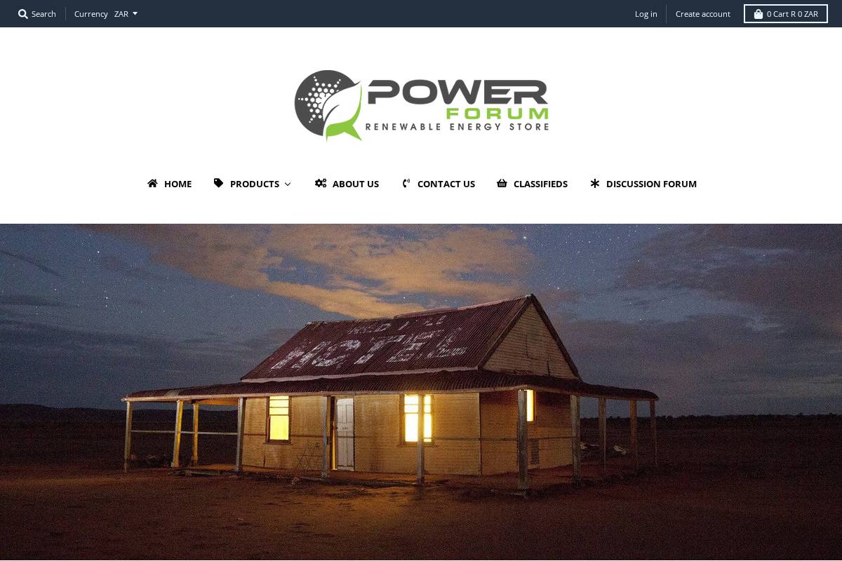 powerforum-store.co.za homepage screenshot