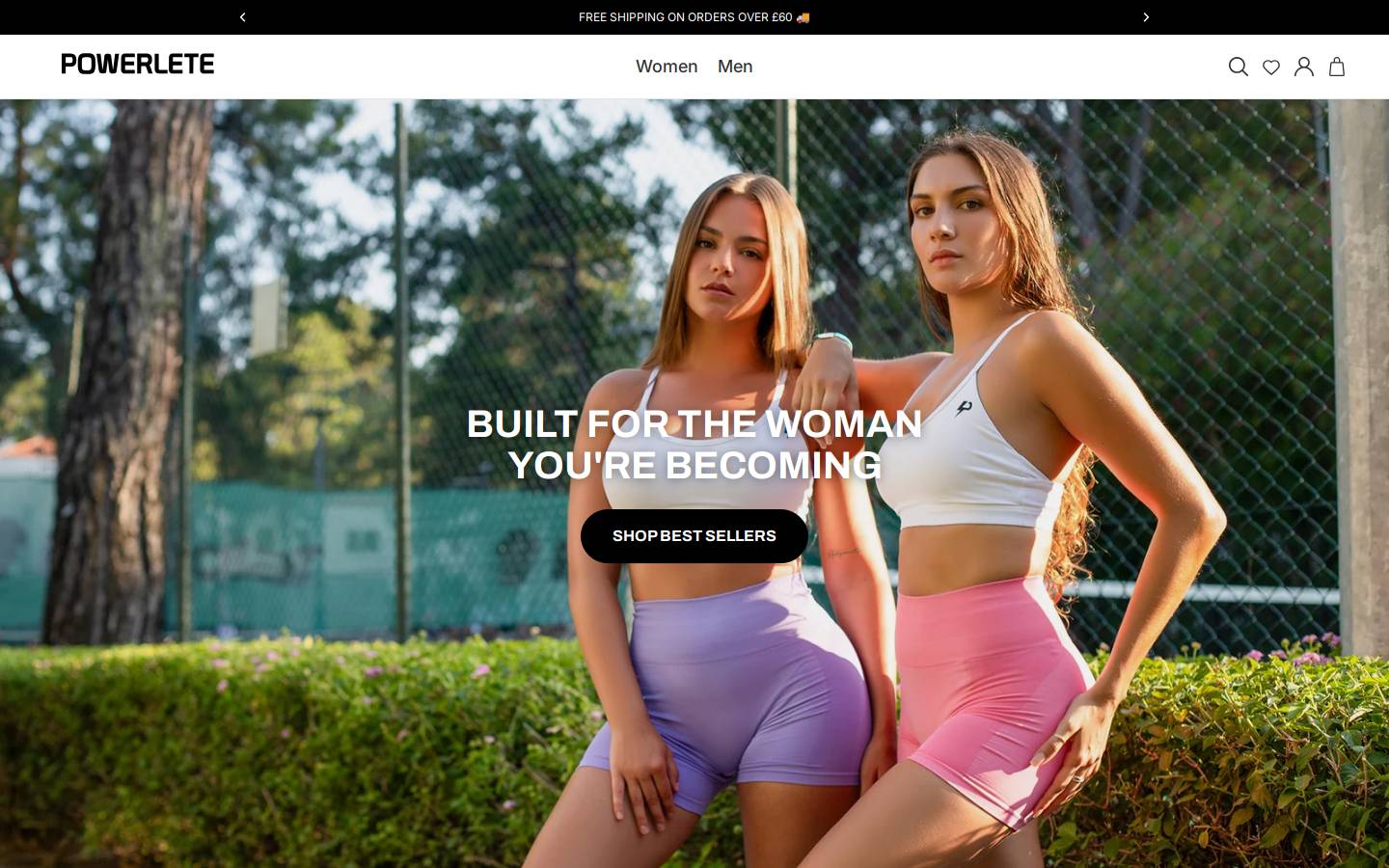 Powerlete homepage screenshot