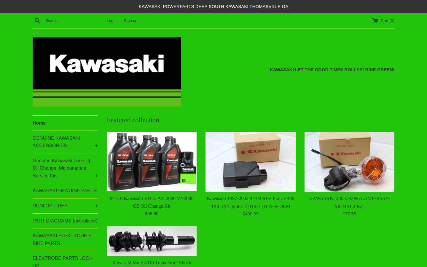 powerpartskawasaki.com homepage screenshot