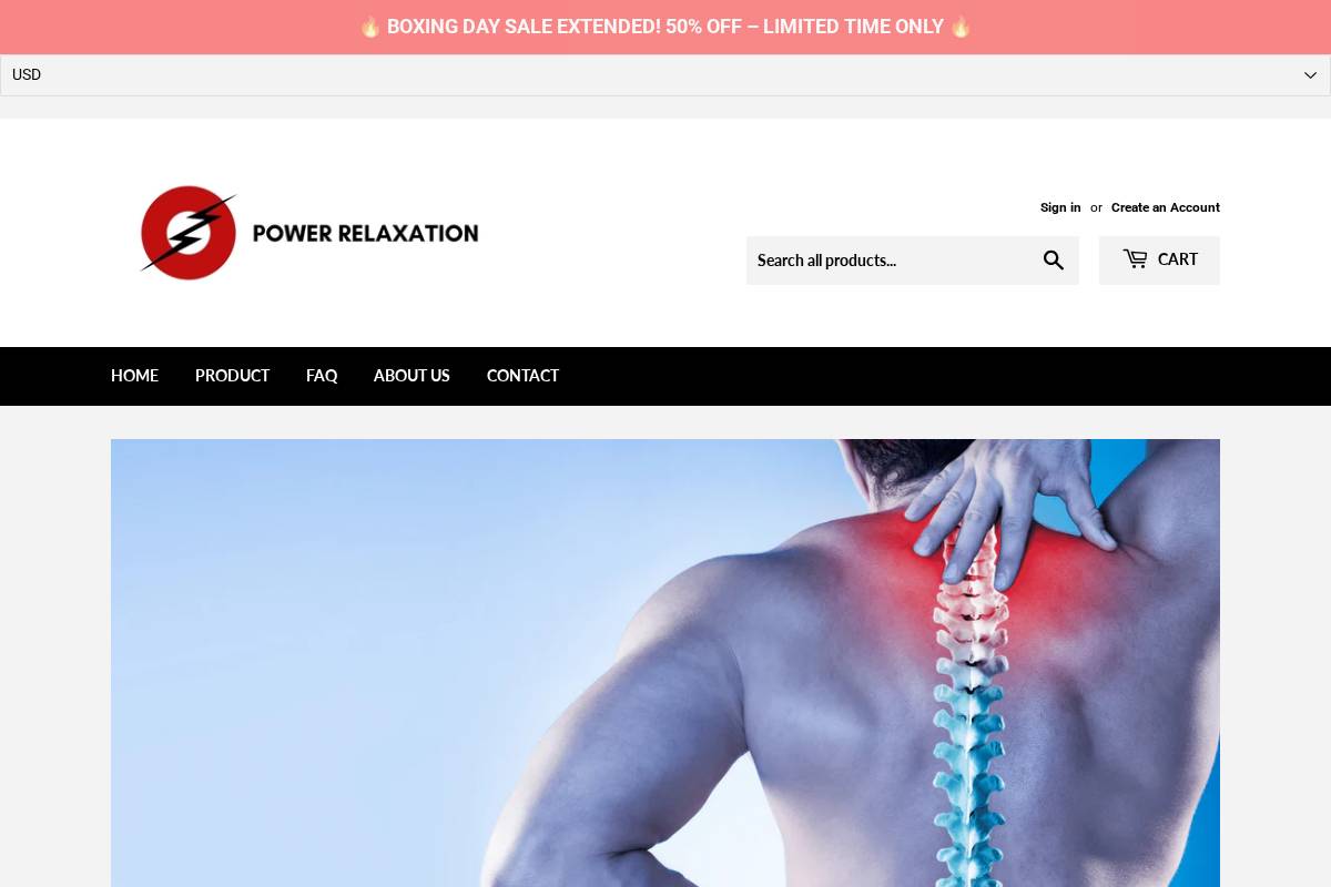 powerrelaxation.com homepage screenshot