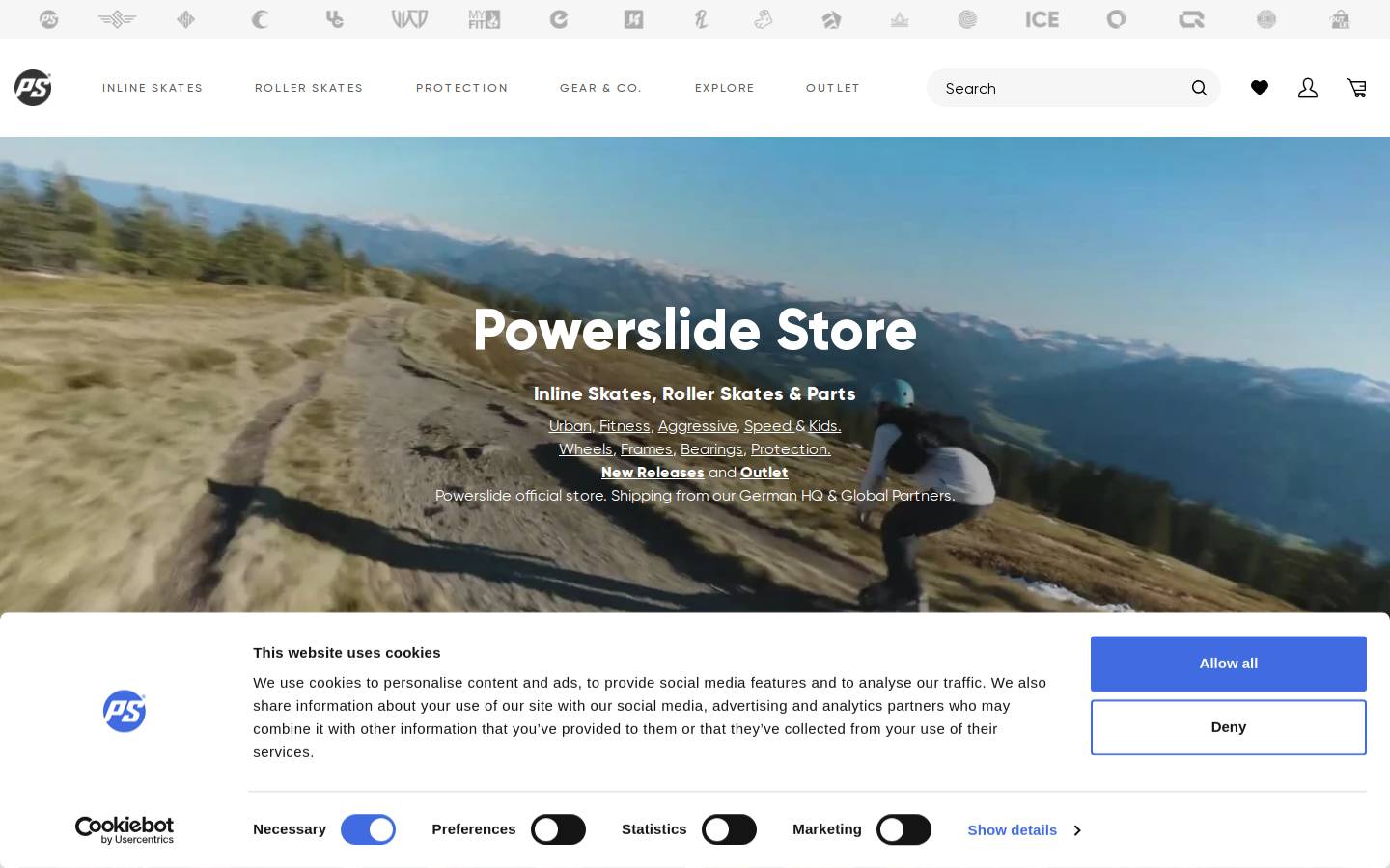 Powerslide inline skates homepage screenshot