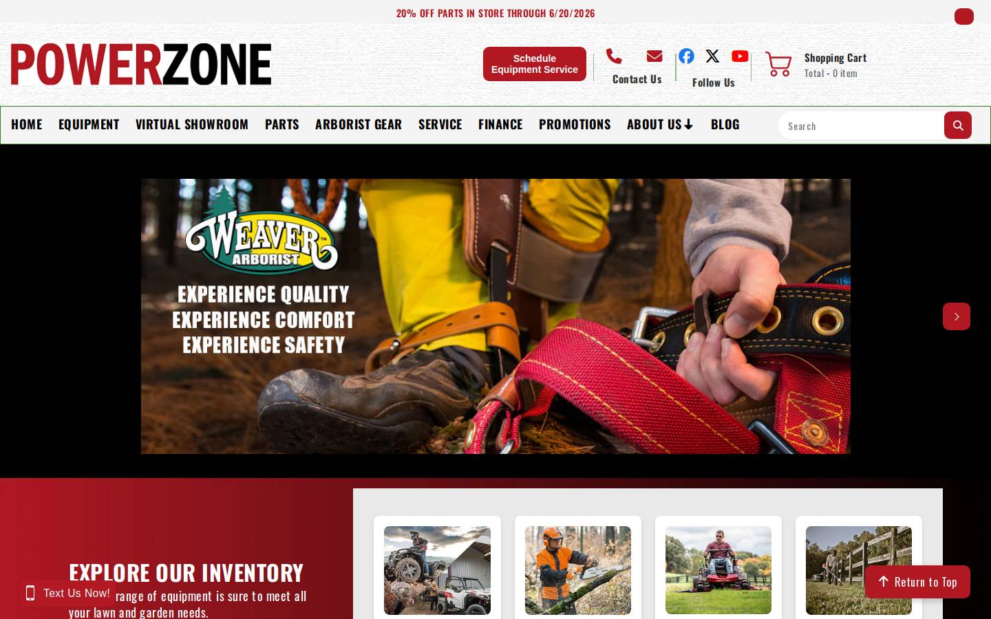 powerzoneinc.com homepage screenshot