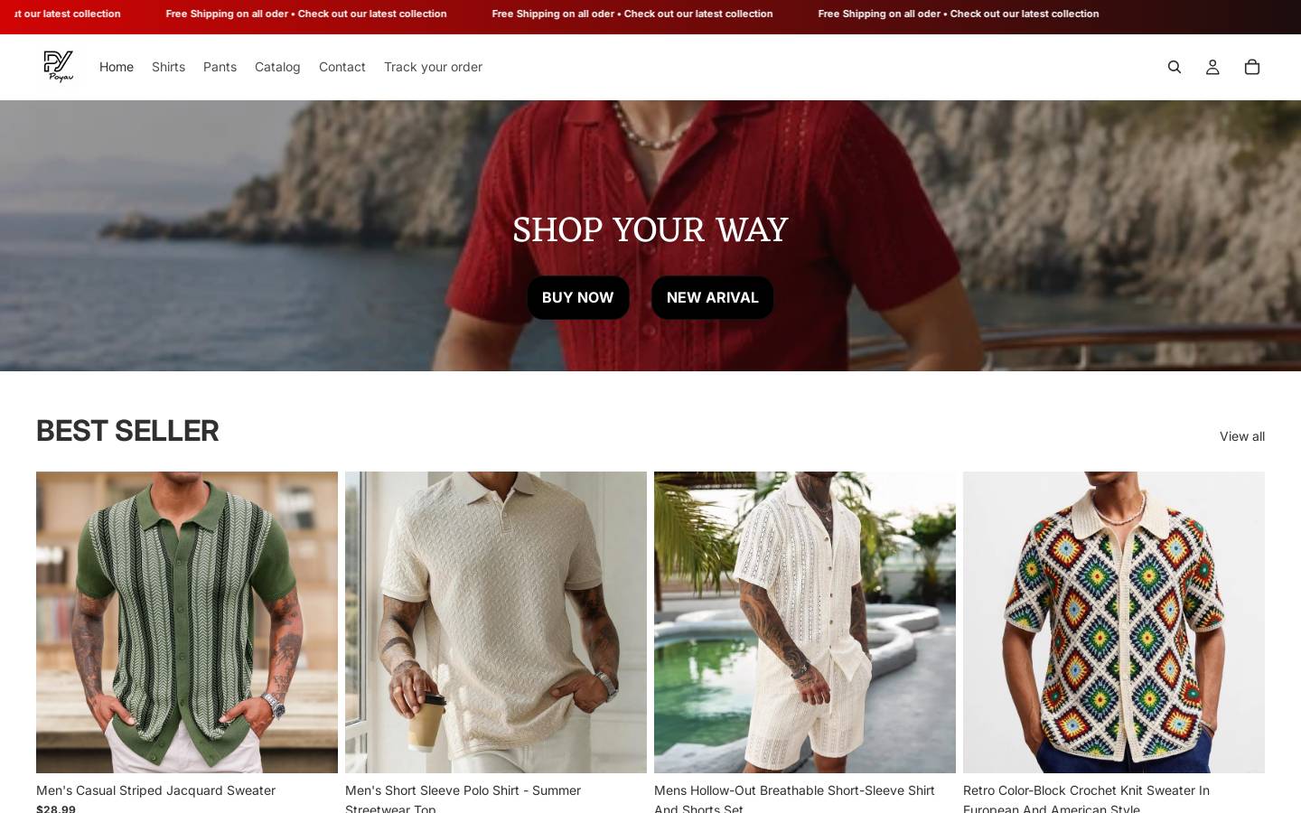 poyaustore.com homepage screenshot