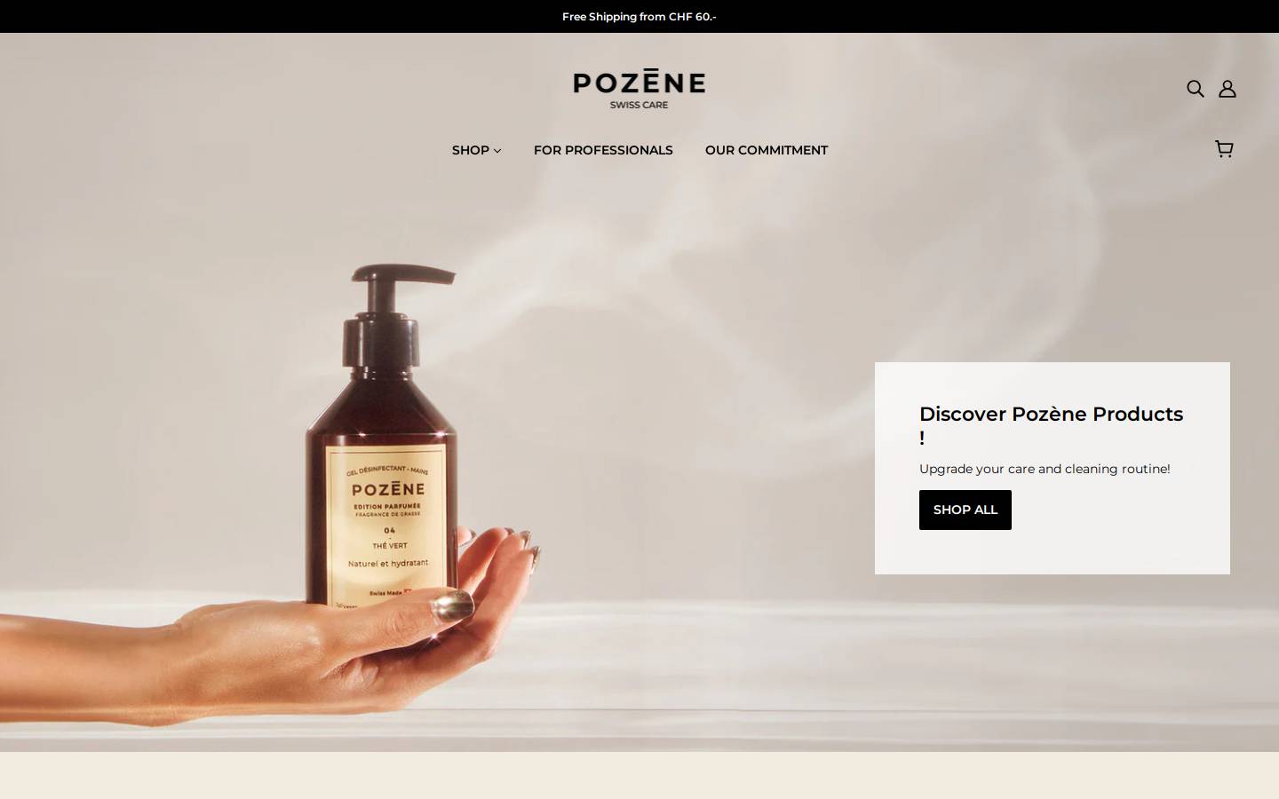 Pozene homepage screenshot