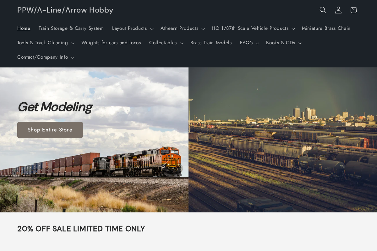 PPW/A-Line/Arrow Hobby homepage screenshot