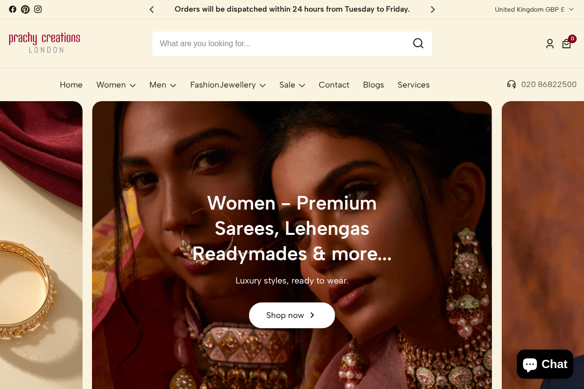 prachy.co.uk homepage screenshot