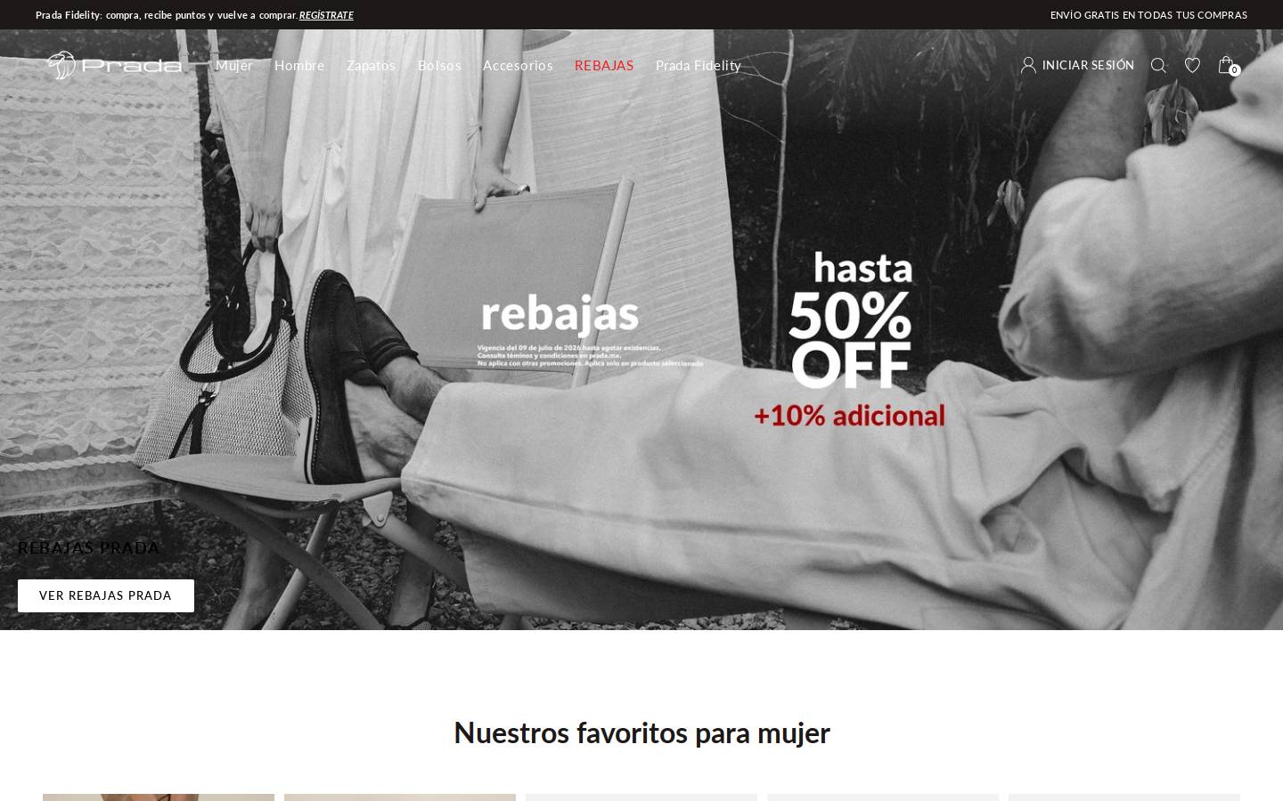 Prada homepage screenshot