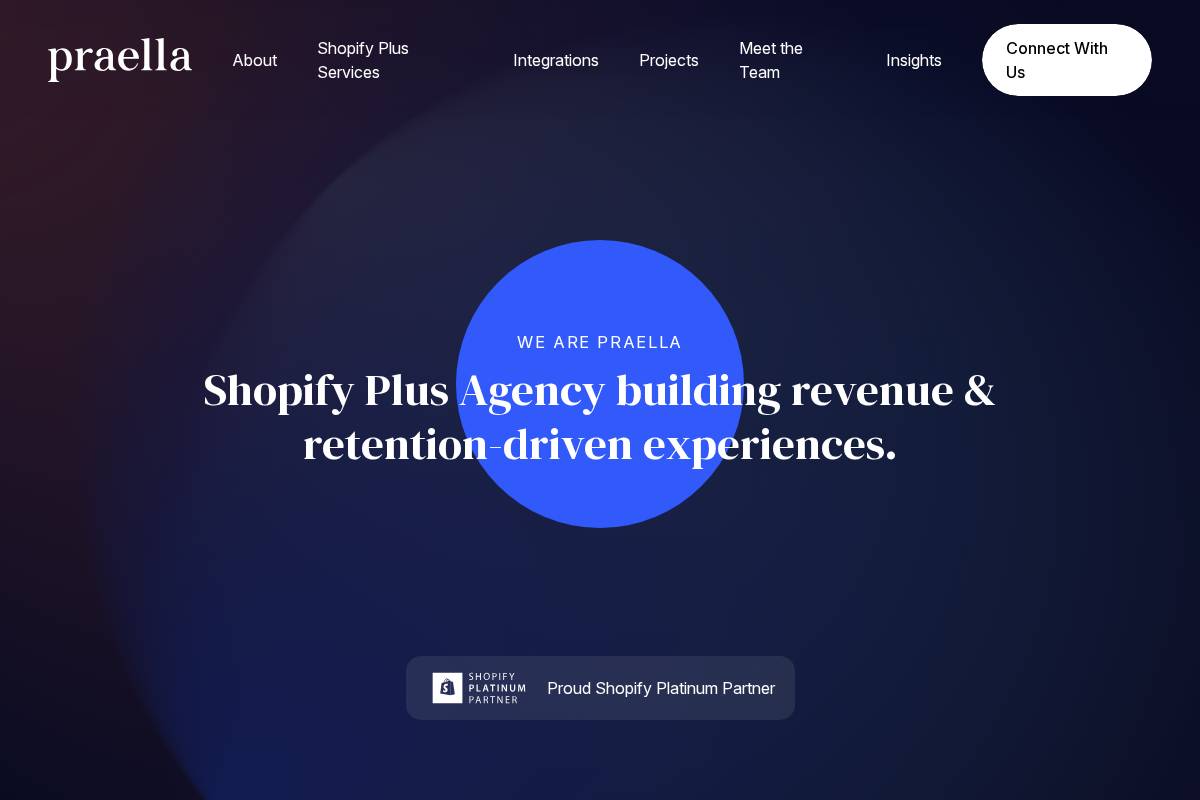 Praella homepage screenshot