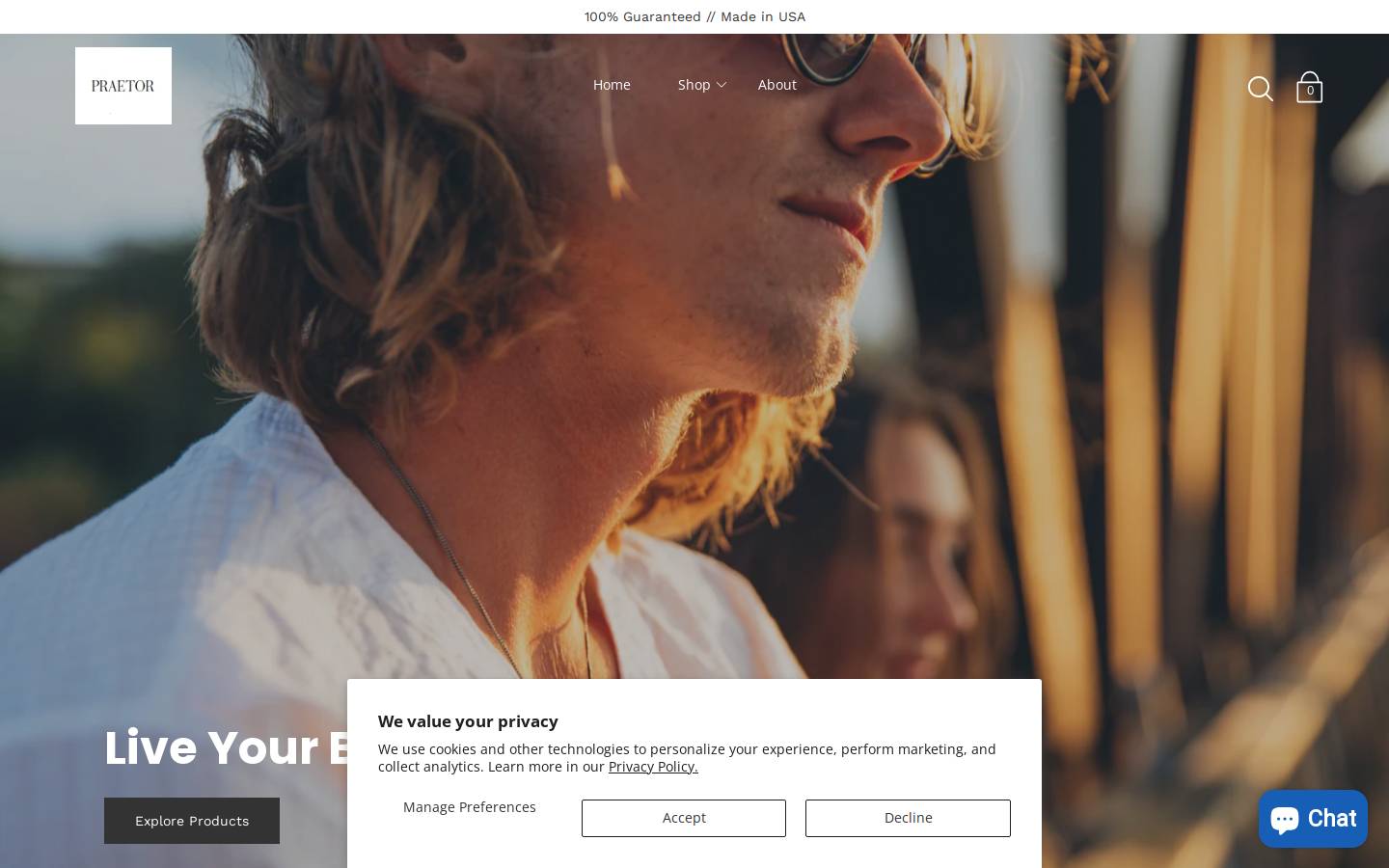 praetorgoods.com homepage screenshot