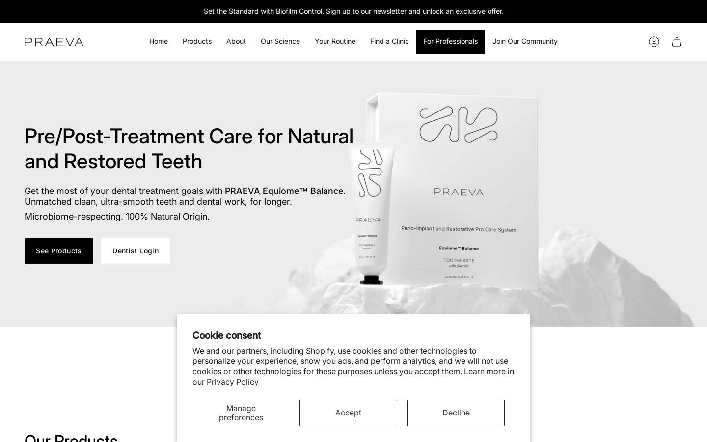 praeva.science homepage screenshot
