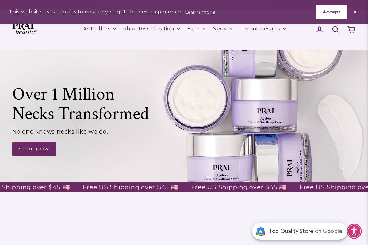PRAI Beauty US homepage screenshot