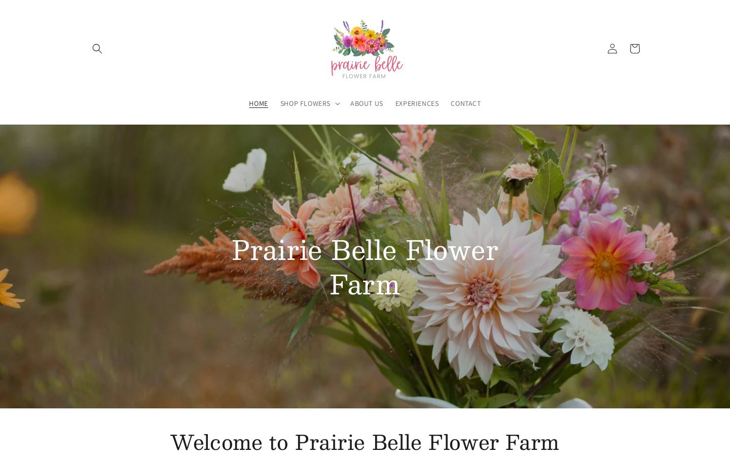 prairiebelleflowerfarm.com homepage screenshot