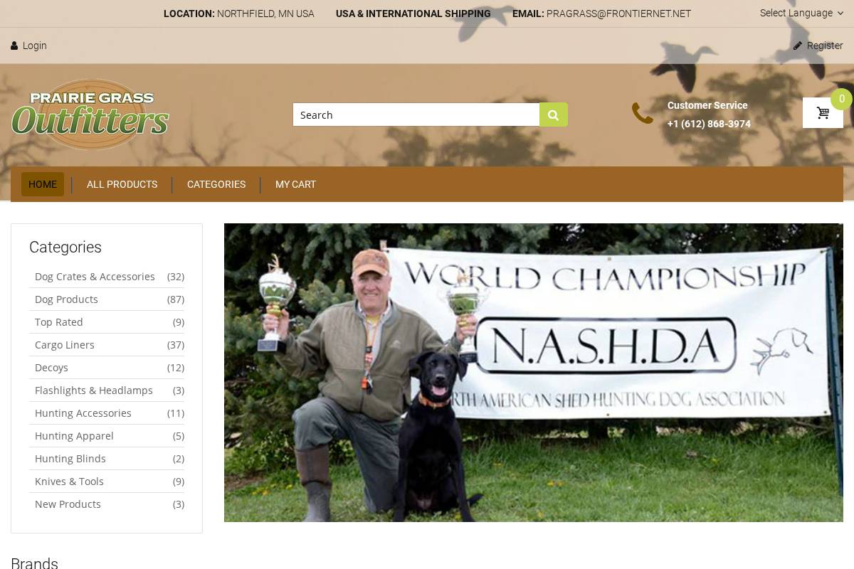 prairiegrassoutfitters.com homepage screenshot
