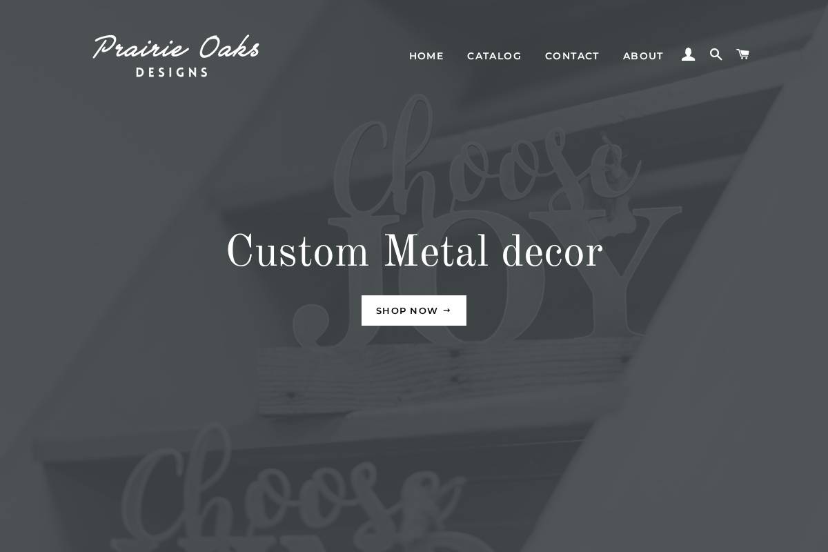 prairieoaksdesigns.com homepage screenshot