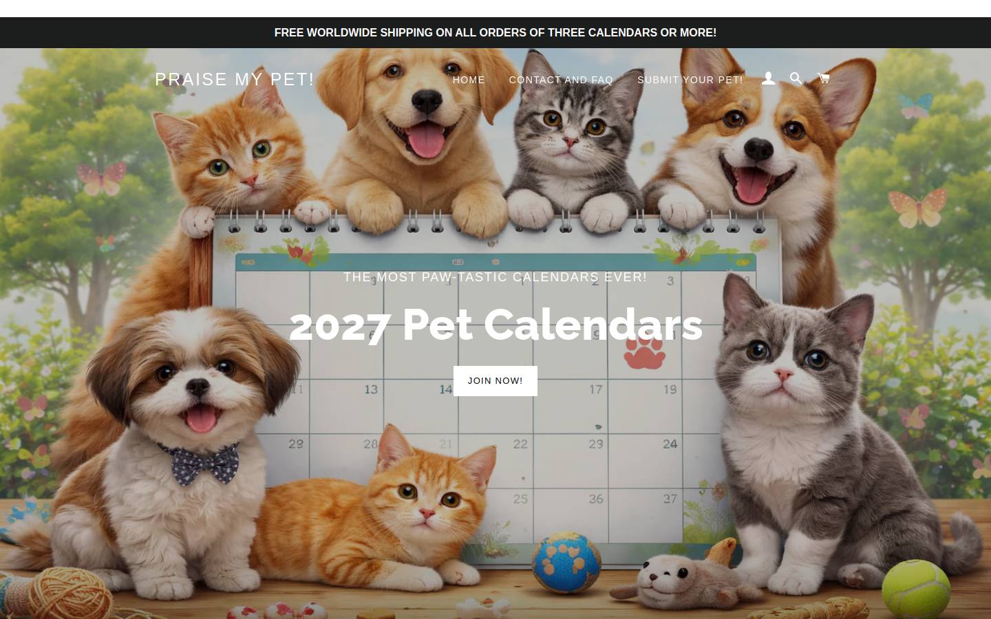 Praisemypet homepage screenshot