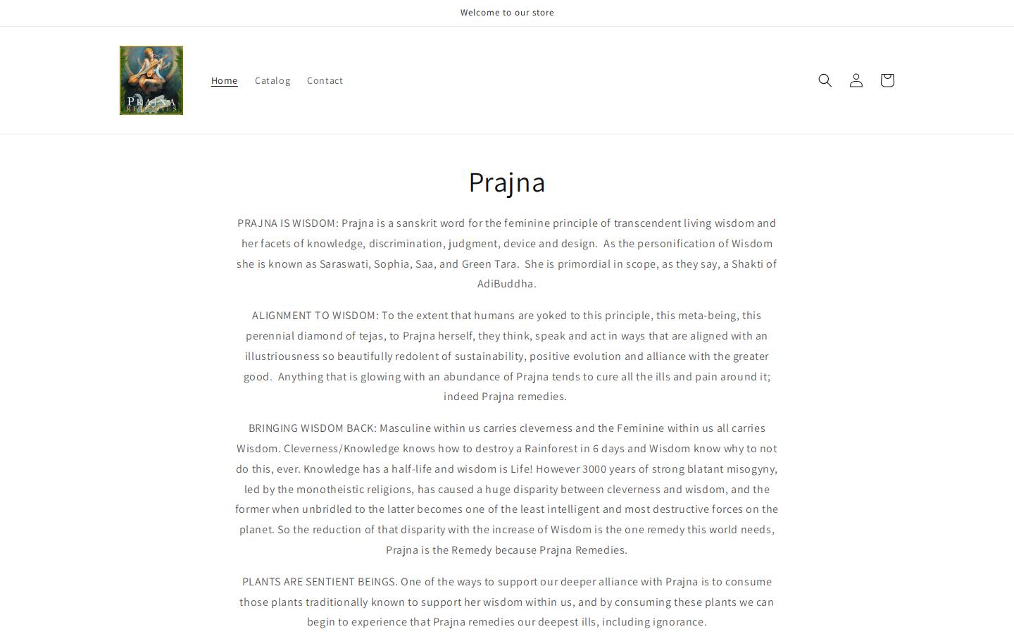prajnaremedies.com homepage screenshot