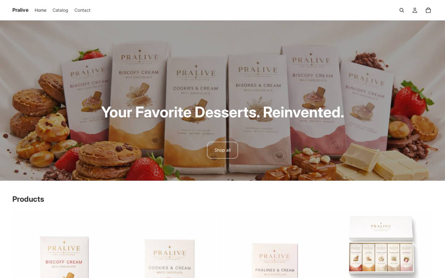pralivechocolate.com homepage screenshot