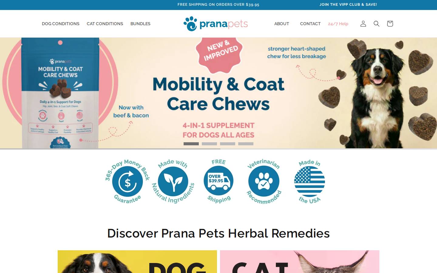 pranapets.com homepage screenshot