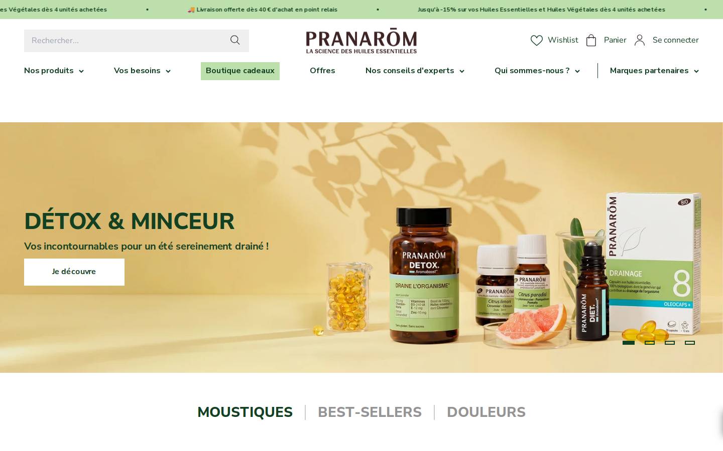Pranarom homepage screenshot
