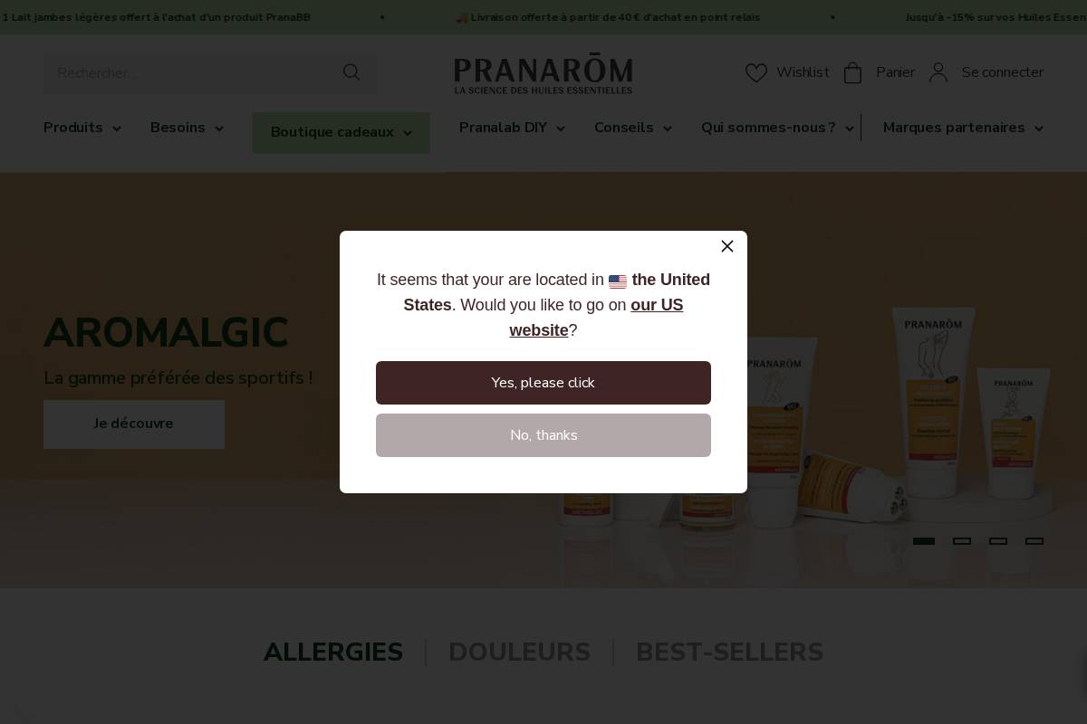Pranarom homepage screenshot