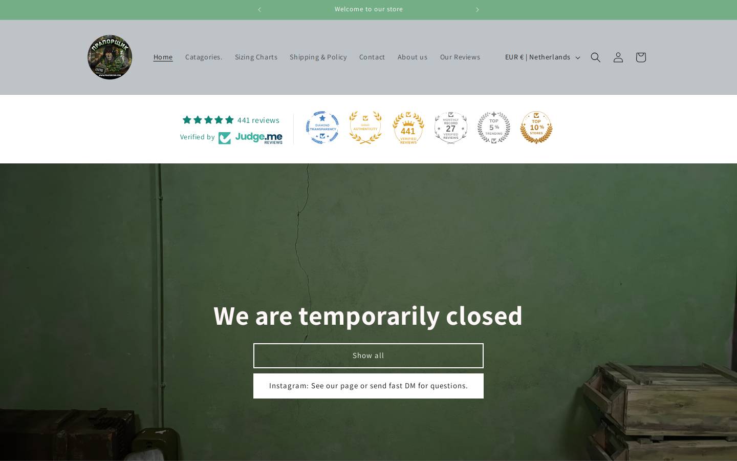Praporchik homepage screenshot