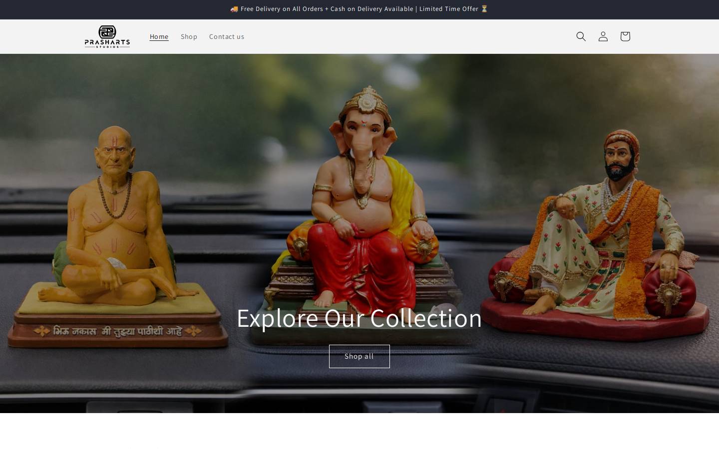 prashartsstudios.com homepage screenshot
