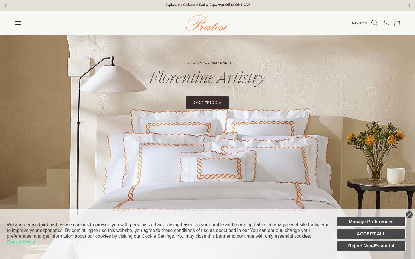 pratesi.com homepage screenshot