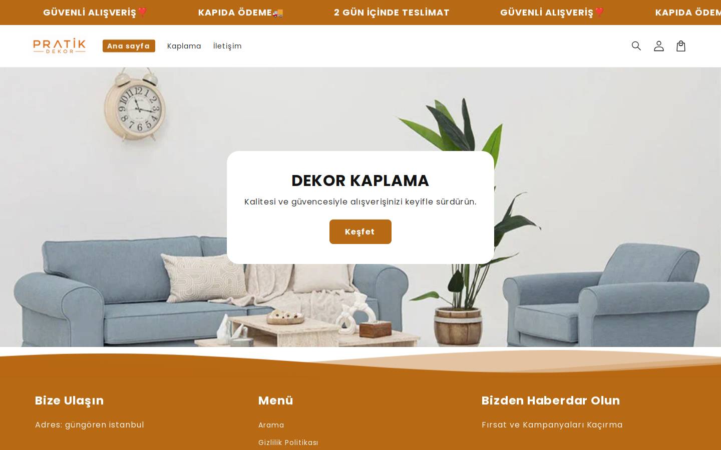 pratikdekor.com homepage screenshot