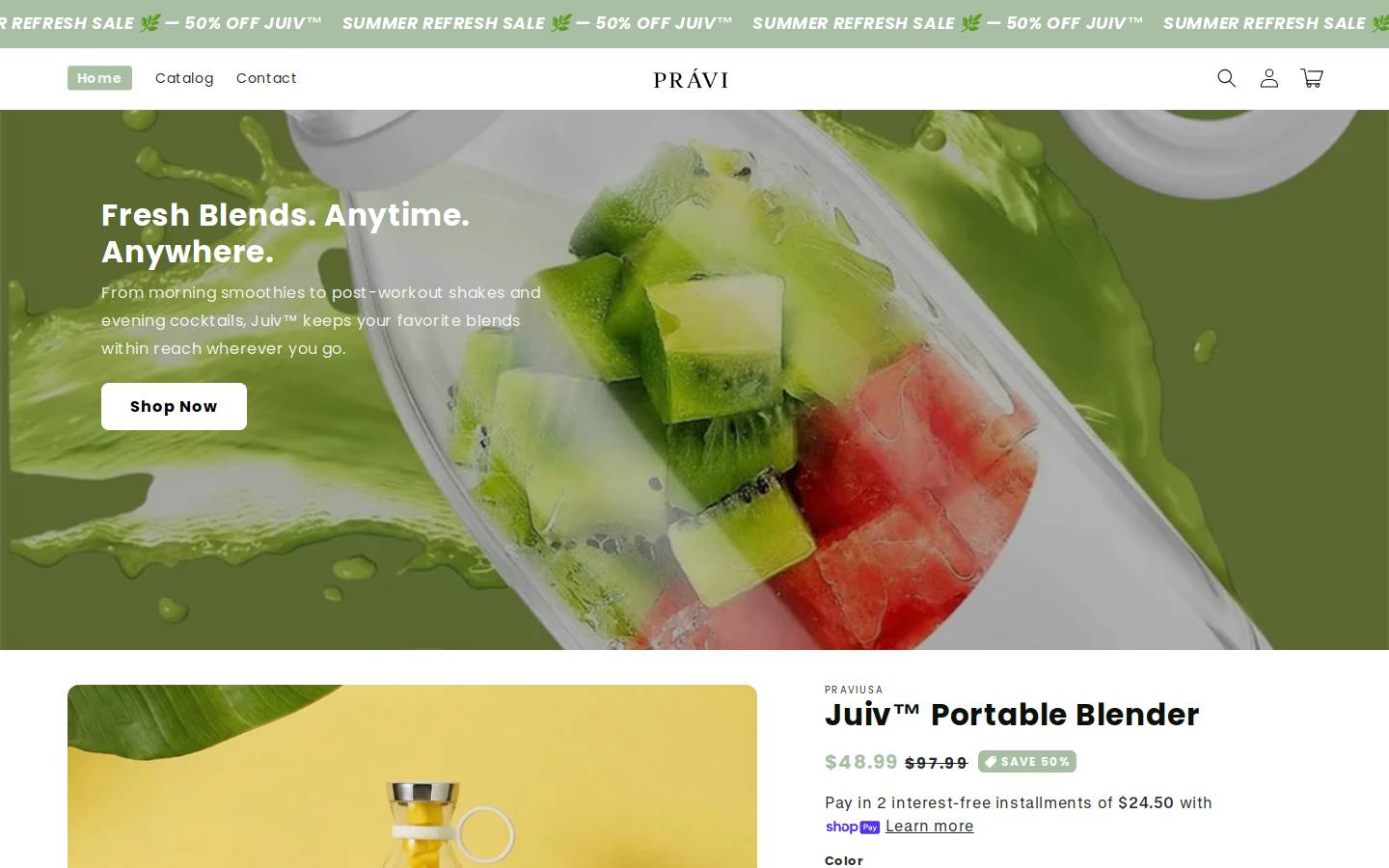 praviusa.com homepage screenshot