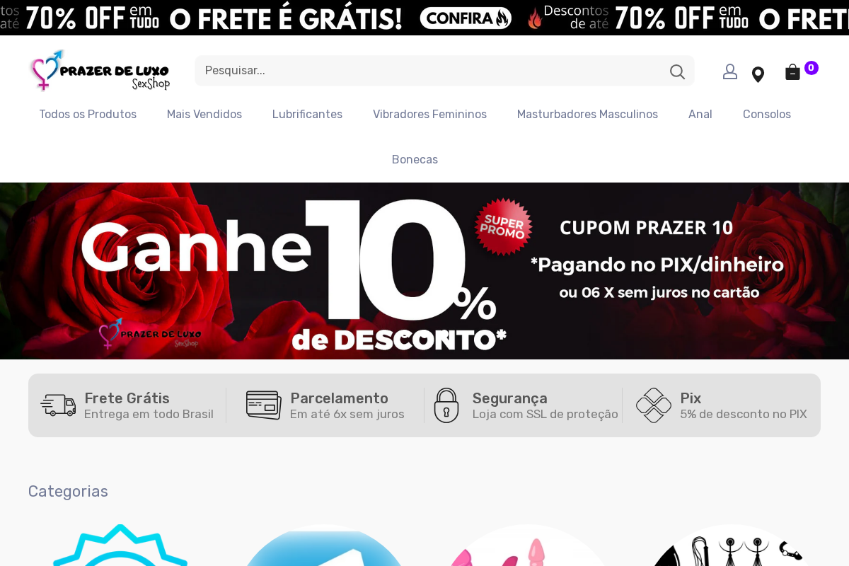 Prazer de Luxo homepage screenshot