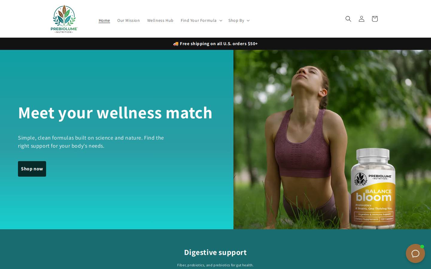 prebiolume.com homepage screenshot