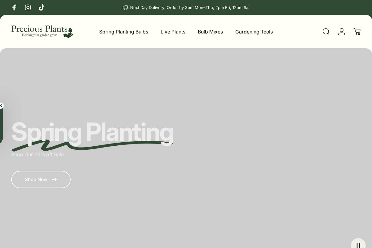 Precious Plants homepage screenshot